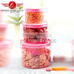 3 Pcs Crisper Box ,Storage Box With Different Colored Flower-rimed Cover thumbnail-1