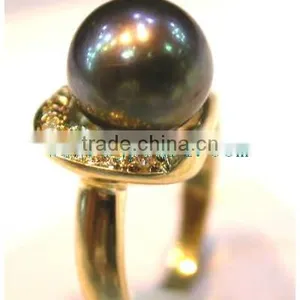 Purple Pearl Ring Tahitian Ring thumbnail-1