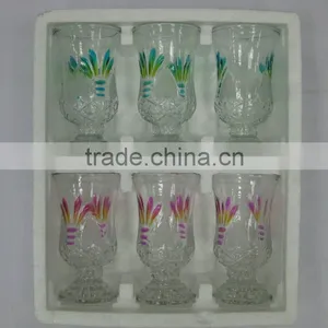 JK038 6pcs Glass Drinking Set With Spray Deco thumbnail-1