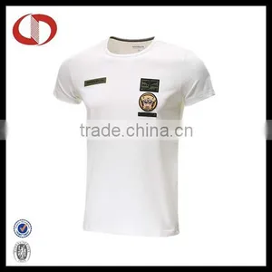 Plain Dyed Mens White t Shirt With Logo and Print thumbnail-1