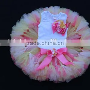 Fashion Baby Girls Party Wear Fluffy TuTu Sets Colorful Tulle TuTu Pettiskirts thumbnail-2