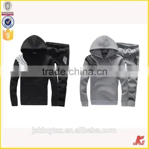Jiangxi Kingtex Hot Sale Combed Cotton French Terry Contrast Sleeve Top Jumper Knitting Hoodies Set With SGS Certification thumbnail-1