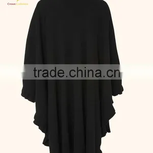 Pure Color Winter Handmade Poncho Wholesale Cashmere Women Knit Poncho thumbnail-2