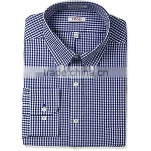 High Quality Embroidered Check Shirt Brand Name Men Dress Shirts thumbnail-3