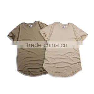 China Factory Tall T-shirts Wholesale HipHop Elongated Style Long li ne T-shirt thumbnail-3