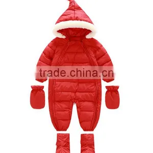 Kids Wholesale Winter Clothes,custom Design High Quality Baby and Infant Winter Hooded Rompers thumbnail-4