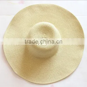 Wholesle Lady Summer Straw Monogrammed Floppy Hat thumbnail-4