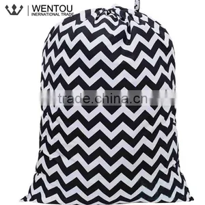 Newest Monogram Chevron Polka Dot Cotton Laundry Bag thumbnail-3