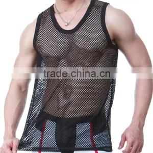 Custom Mesh Fabric Gym Singlets for Men / Blank Singlet T13345 thumbnail-3