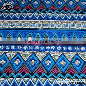 145CM Blue Printed Patterns Linen Fabric Wholesale Fabric thumbnail-2
