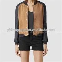 Women Suede Bomber Jackets thumbnail-1