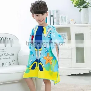 Microfiber Printed Kids Hooded Towels for Beach thumbnail-5