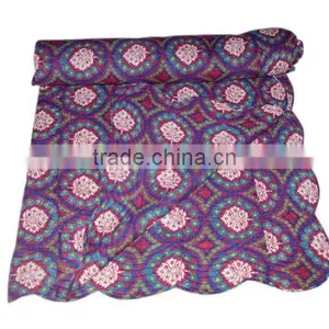 Rajasthai Jaipuri Designer Reversible Gifted Block Print Cotton Queen Size Quilt Bedspread thumbnail-1