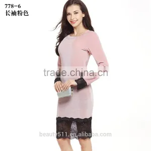 Girl Sexy Long Sleeve Round Neck Mini Bandage Dress SD14 thumbnail-2