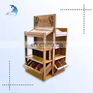 Unique Design Durable Wooden Wine Shelf Stand With Drawer Tray thumbnail-1