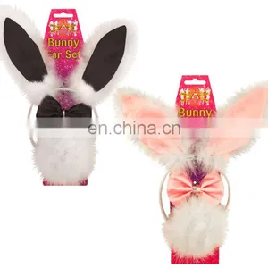 Black and Pink Rabbit Ear Headband Beautiful Hair Headband Made in China BH2059 thumbnail-1