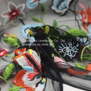 Dot Com Multi-color Embroidered Lace Fabric With Special Pattern for Dress thumbnail-4