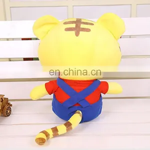 Custom Logo Corporate Mascot New Year Plush Toy Tiger With Clothes Cartoon thumbnail-3