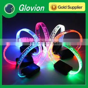 New Arrival Led Wristband Flashing Cheap Custom Wristbands Light up Custom Wristbands thumbnail-1