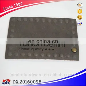 Embossed Simple Logo Genuine Leather Label Without Metal Badge thumbnail-1