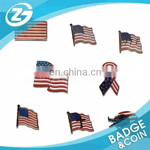 Cheap Promotional Custom Design Metal Flag Lapel Pin Badges thumbnail-2