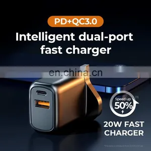 Custom LOGO JOYROOM New Products 2021 Charger UK Plug Mobile Charger 20W PD Phone Charger for Iphone 12 thumbnail-2