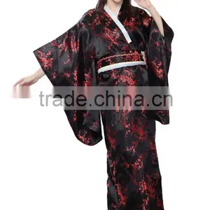 Sexy Lady Plum Blossom Japan Costume Kimono Yukata Long Loose Robe High Quality Traditional Japanese Women Kimono Evening Dress thumbnail-1
