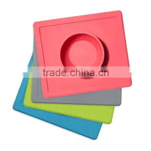 OEM Customized Silicone Dish Mat Rubber Mats Pet Cooling Mat With Bowl thumbnail-1