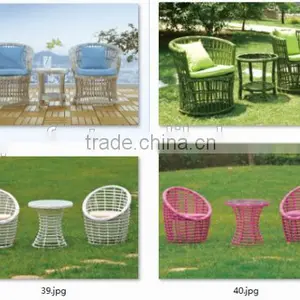 Modern Rattan Garden Furniture, White Outdoor Rattan Furniture With 2 Armchairs, Cheap Wicker Patio Sofa PRT14806 thumbnail-5