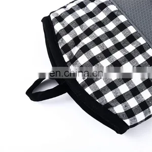 Promotional Cheap Outdoor BBQ Kitchen Grill Oven Mittens Long Double Cotton Silicone Oven Mitts Cooking Heat Resistant Gloves thumbnail-5