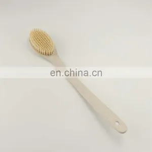 Custom Logo Exfoliating Long Handle Wheat Straw Body Brush Back Shower Brush thumbnail-1