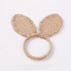 Handmade Rabbit Easter Natural Jute Napkin Ring thumbnail-2