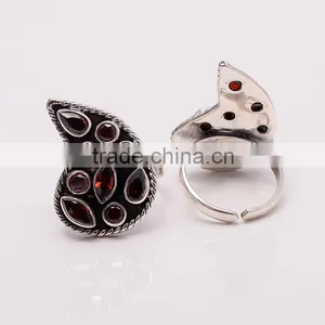 GARNET TOE RING ,925 Sterling Silver Jewelry Wholesale,WHOLESALE SILVER JEWELRY,SILVER EXPORTER,SILVER JEWELRY FROM INDIA thumbnail-1