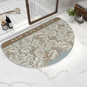 Sheenyoo Factory Wholesale Semi Circle Diatomite Stone Bath Mat thumbnail-2