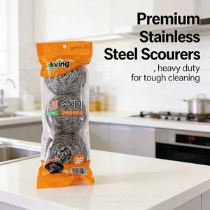 10P Pack 50Gram Large Size Durable Rust Resistant Stainless Steel Dish Scourer Ideal for Pots Pans Grills Stoves Sinks Cleaning thumbnail-4