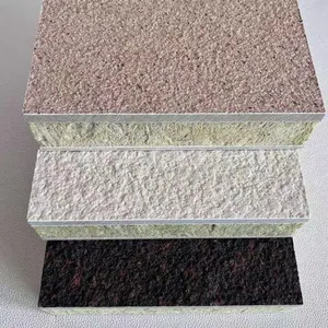 Fireproof Rock Wool EPS XPS Core Thermal Insulation Decoration Board Stone Texture Waterproof Facade Cladding for Building thumbnail-2