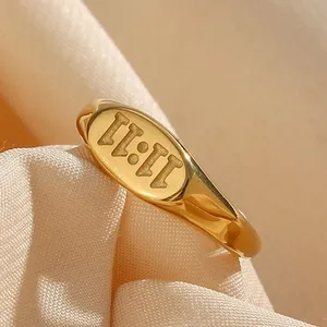 Stainless Steel Jewelry Ring 4mm Band Domed Shape 18K Gold Plated Hypoallergenic Wholesale thumbnail-1