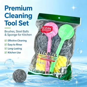 Universal Hard Surface Scourer Stainless Steel Scrubber Ball for Kitchen Clean thumbnail-4