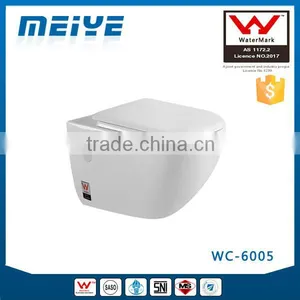 Wall Hung Toilet P-trap 180mm Round WC Pan for Concealed Cistern or Console Flushing Cistern WATERMARK WC-6005 Quality Choice thumbnail-1