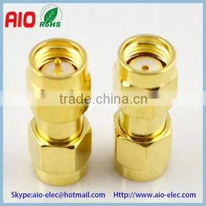Gold Plated Reverse Polarity RP SMA Male to SMA Male Adapter Adaptor Converter RF Connector thumbnail-1
