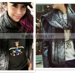 2014 Winter Latest Fashion Warm Unisex Man Women Fitted Space Dye Long Knit Scarf thumbnail-1