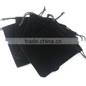 BP0704 Fashion Black Jewelry Pouches Velvet Gift Bags, Drawstring Gift Bag Pouches thumbnail-1