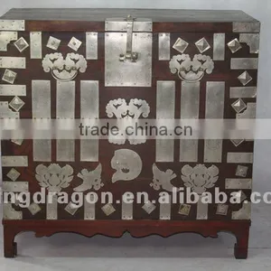 Chinese Antique Furniture Big Pine Wood Korea Cabinet thumbnail-1