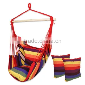 Hammock Hanging Rope Chair Air Outdoor Swing Yard Patio Tree Cotton Solid Wood thumbnail-1