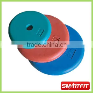 Colored Flat Rubber Plate With Round Edge Standard Olympic Plate With Dia 25.4 mm Hole thumbnail-1