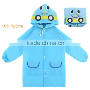 PU Fabric Beautiful Kids Rain Jacket Waterproof Wholesale thumbnail-1