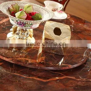 Luxury European French Style Wooden Round Classic Dining Table Quality Choice thumbnail-3