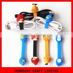 Customized Shape and Logo Soft Pvc Rubber Automatic Wire Winder thumbnail-1