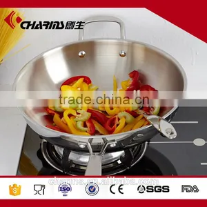 No Oil-smoke Stainless Steel Nonstick Induction Wok Quality Choice thumbnail-3