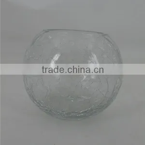 Good Quality Clear Crackle Glass Vase thumbnail-2